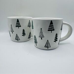 Gibson “Happy Christmas Tree” Hand-painted Ceramic Mug, 15 oz., Set Of 2, NWT